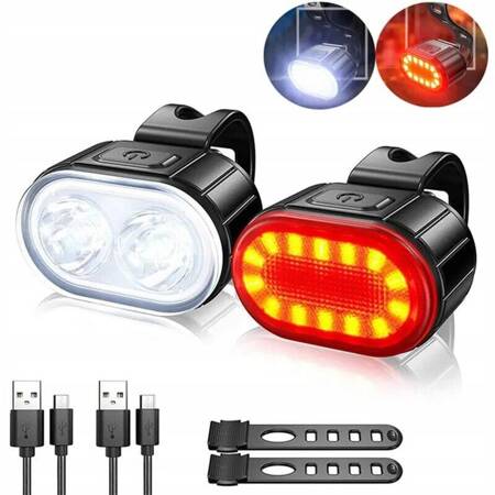 Battery-powered front and rear bicycle lights